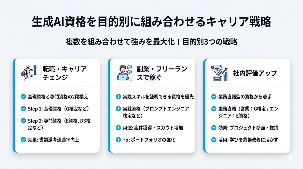 生成AI資格を目的別に組み合わせるキャリア戦略