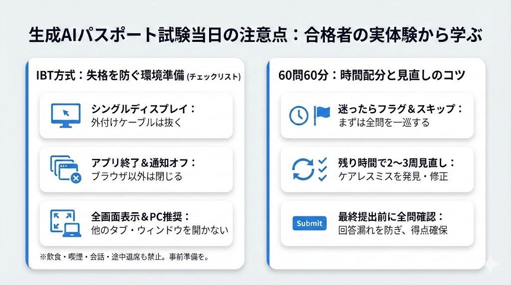 生成AIパスポートの試験当日に知っておきたい注意点