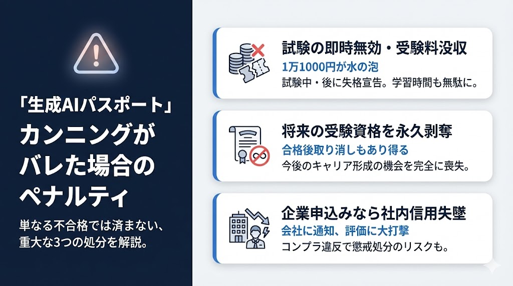 生成AIパスポートのカンニングがバレた場合のペナルティ