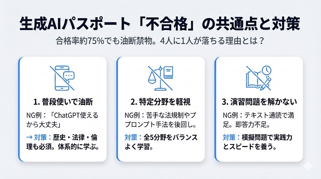 生成AIパスポートで不合格になる人の共通点と対策