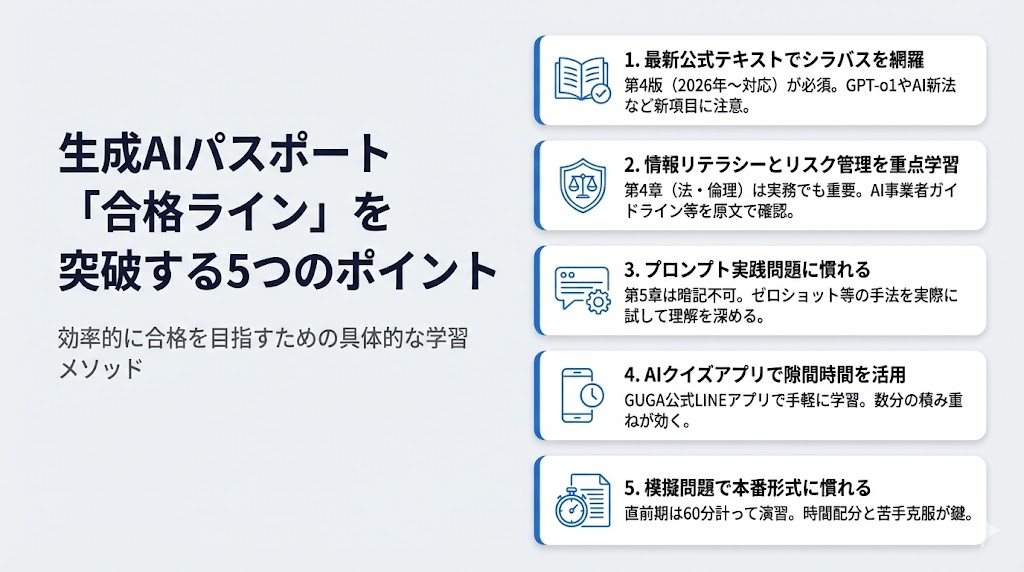 生成AIパスポートの合格ラインを突破する5つのポイント