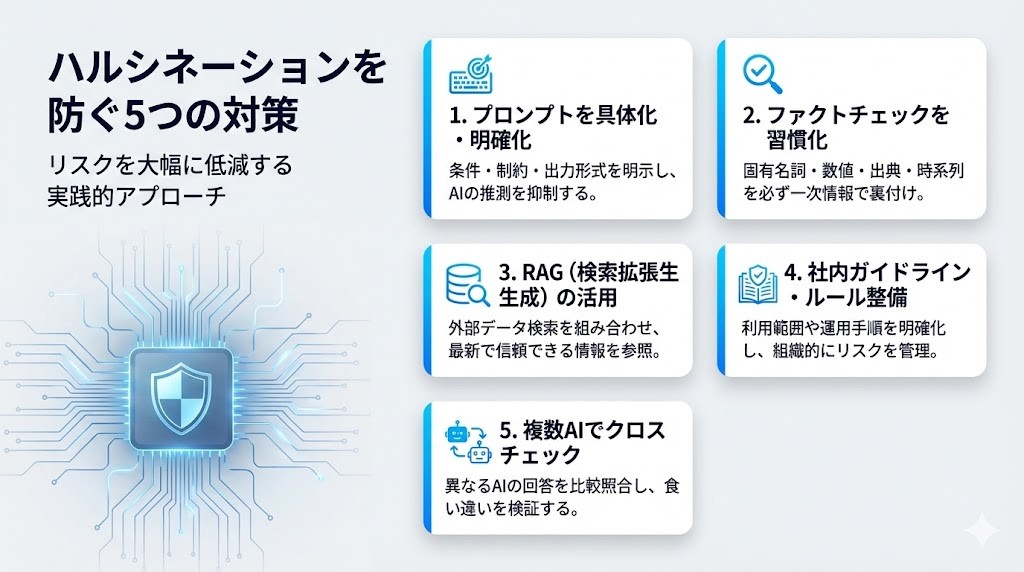 ハルシネーションを防ぐ5つの対策