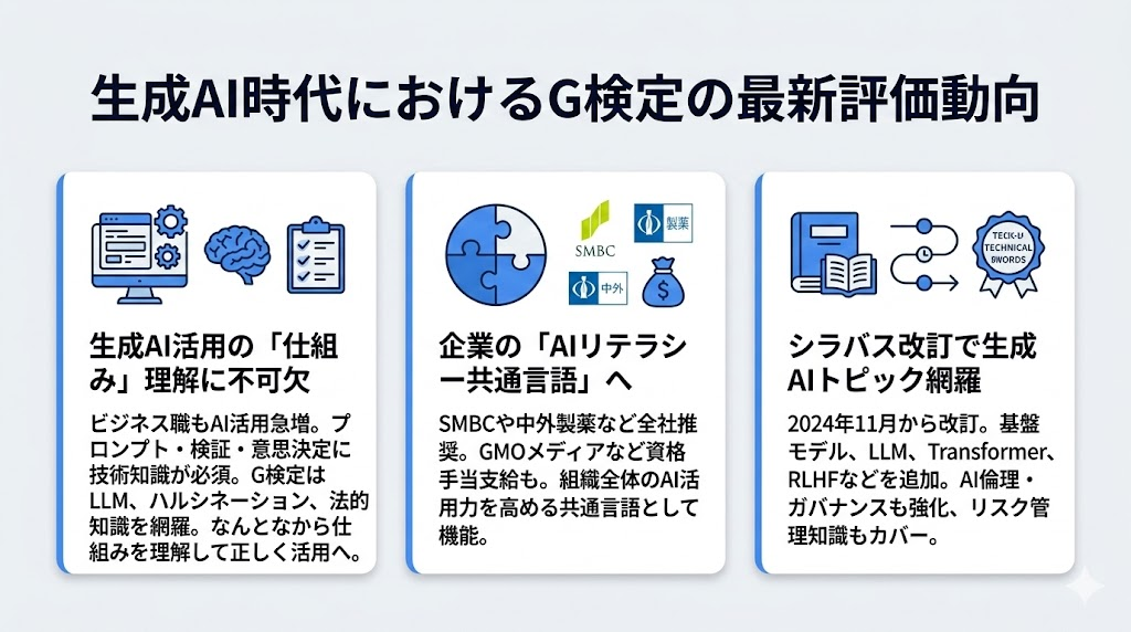 G検定は生成AI時代でも意味ないのか？最新の評価動向