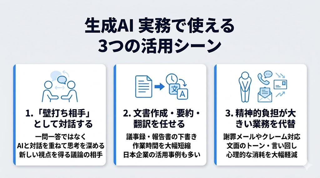 生成AIの仕事での活用方法と実務で使える場面