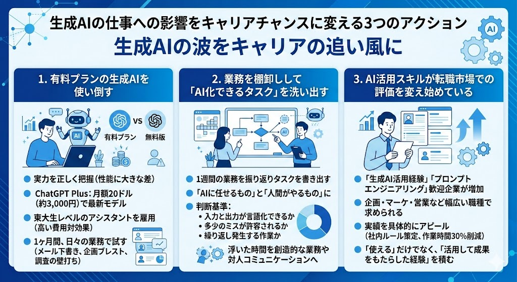 生成AIの仕事への影響をキャリアチャンスに変える3つのアクション