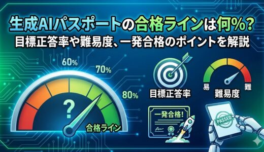 生成AIパスポートの合格ラインは何%？目標正答率や難易度、一発合格のポイントを解説