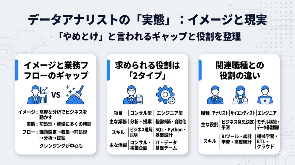 データアナリストの実態｜華やかな分析職ではない理由