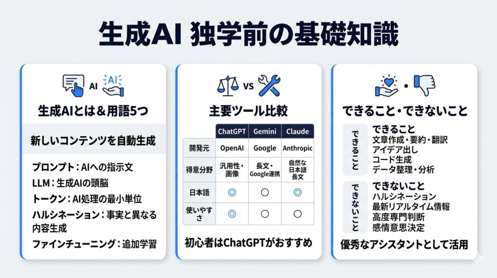 生成AIを独学で勉強する前に知っておきたい基礎知識