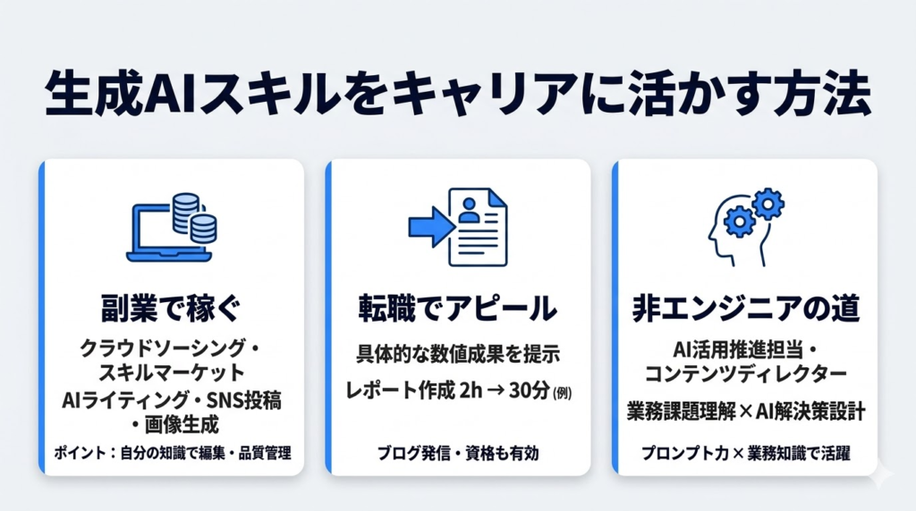 生成AIの勉強で身につけたスキルをキャリアに活かす方法