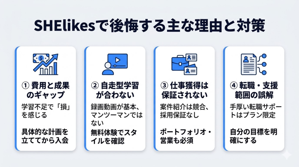 シーライクスで後悔すると言われる主な理由