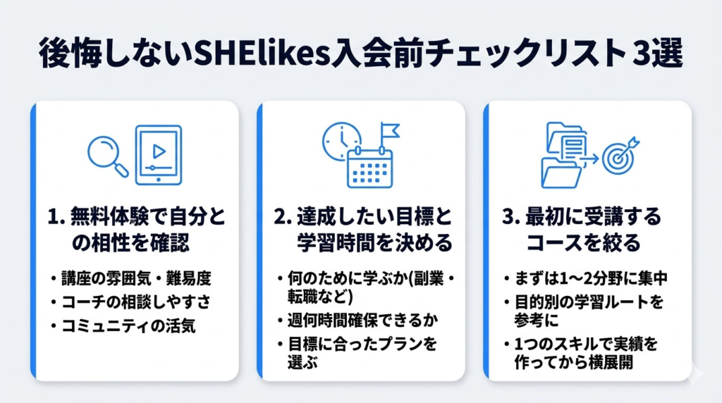 シーライクスで後悔しないための入会前チェックリスト