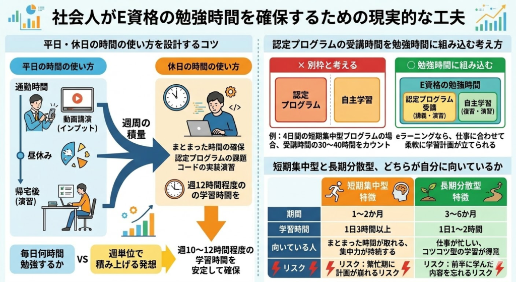 社会人がE資格の勉強時間を確保するための現実的な工夫