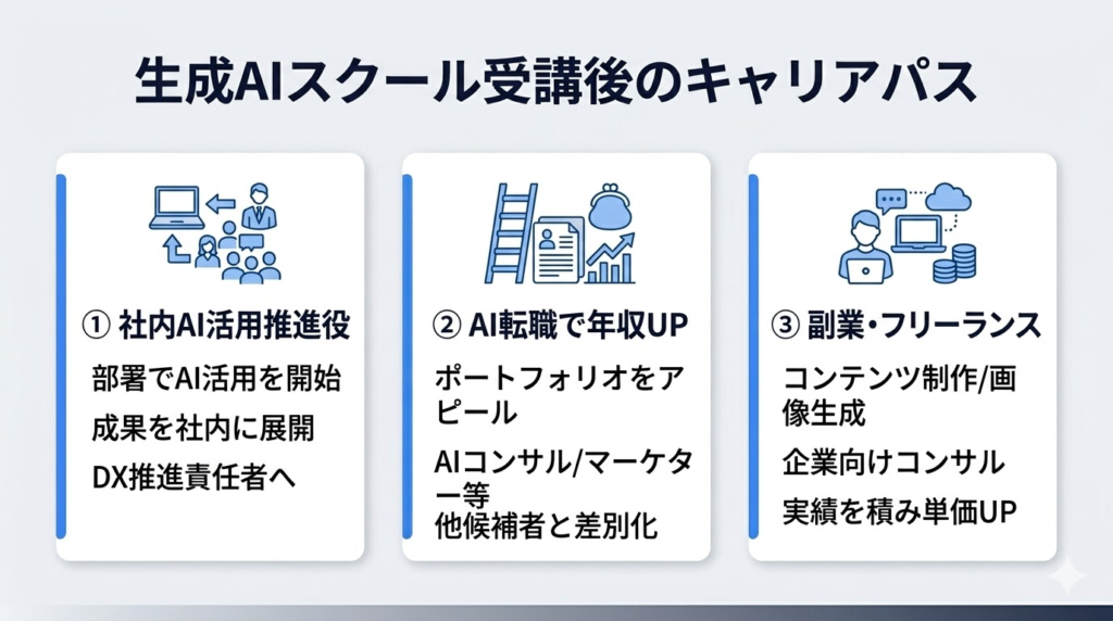 生成AIスクールの受講後に未経験から描けるキャリアパス