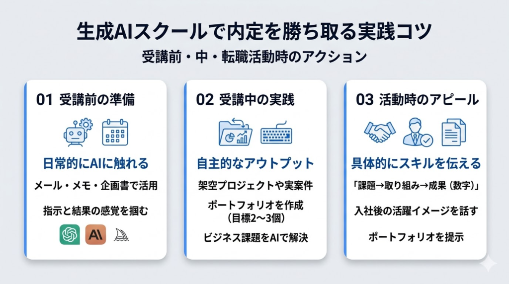 転職に強い生成AIスクールで内定を勝ち取るための実践的なコツ