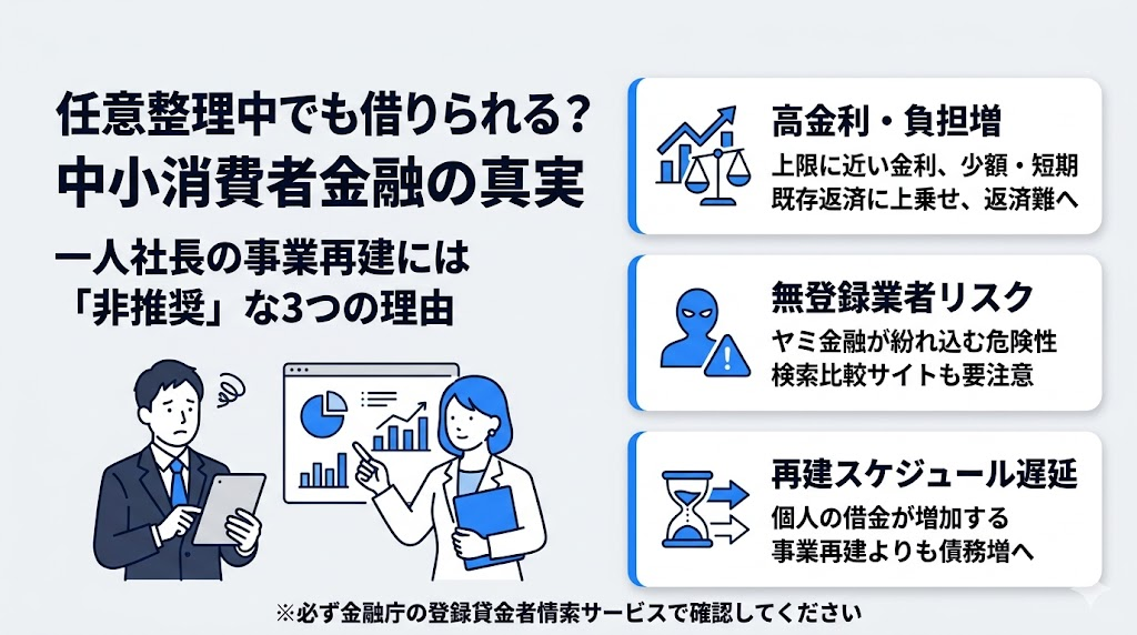 任意整理中でも借りれると言われる中小消費者金融はある?おすすめしにくい理由