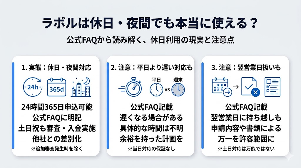 ラボルは土日祝日・夜間でも本当に使えるのか