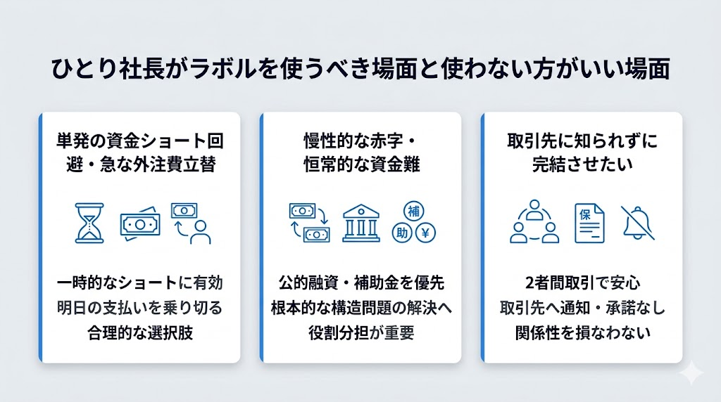 ひとり社長がラボルを使うべき場面と使わない方がいい場面