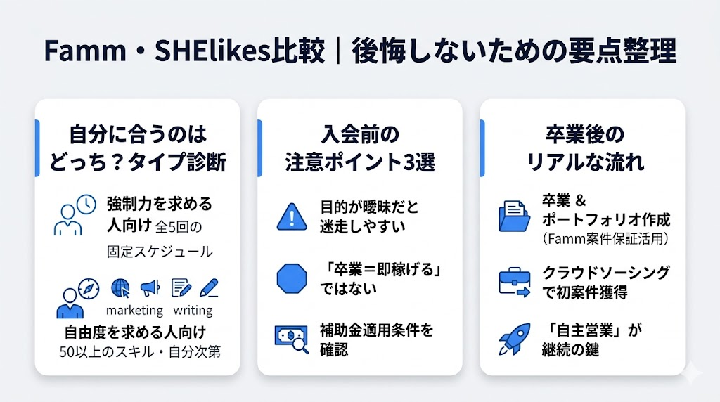 Famm・SHElikes比較で後悔しないために知っておくべきこと