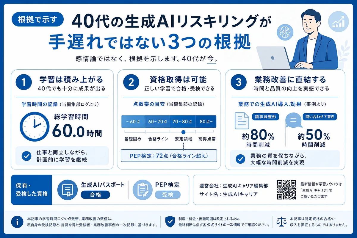 40代の生成AIリスキリングが手遅れではない3つの根拠