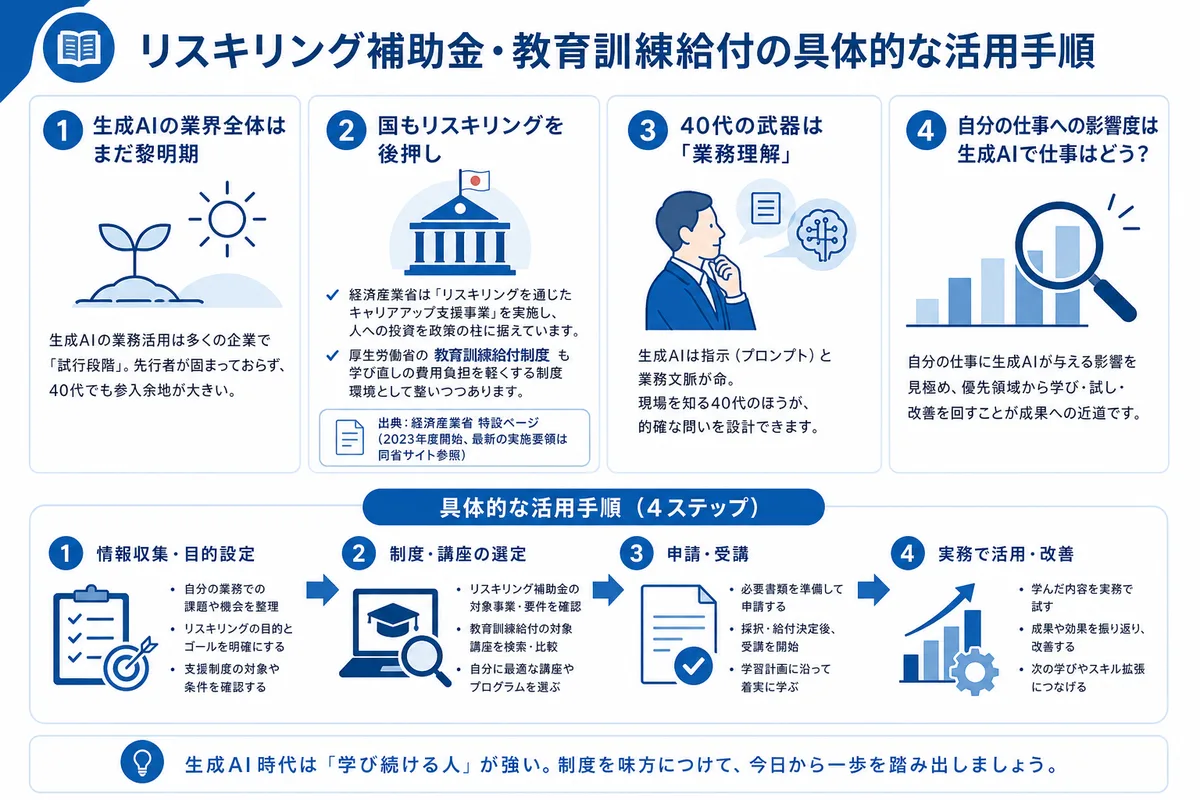 リスキリング補助金・教育訓練給付の具体的な活用手順