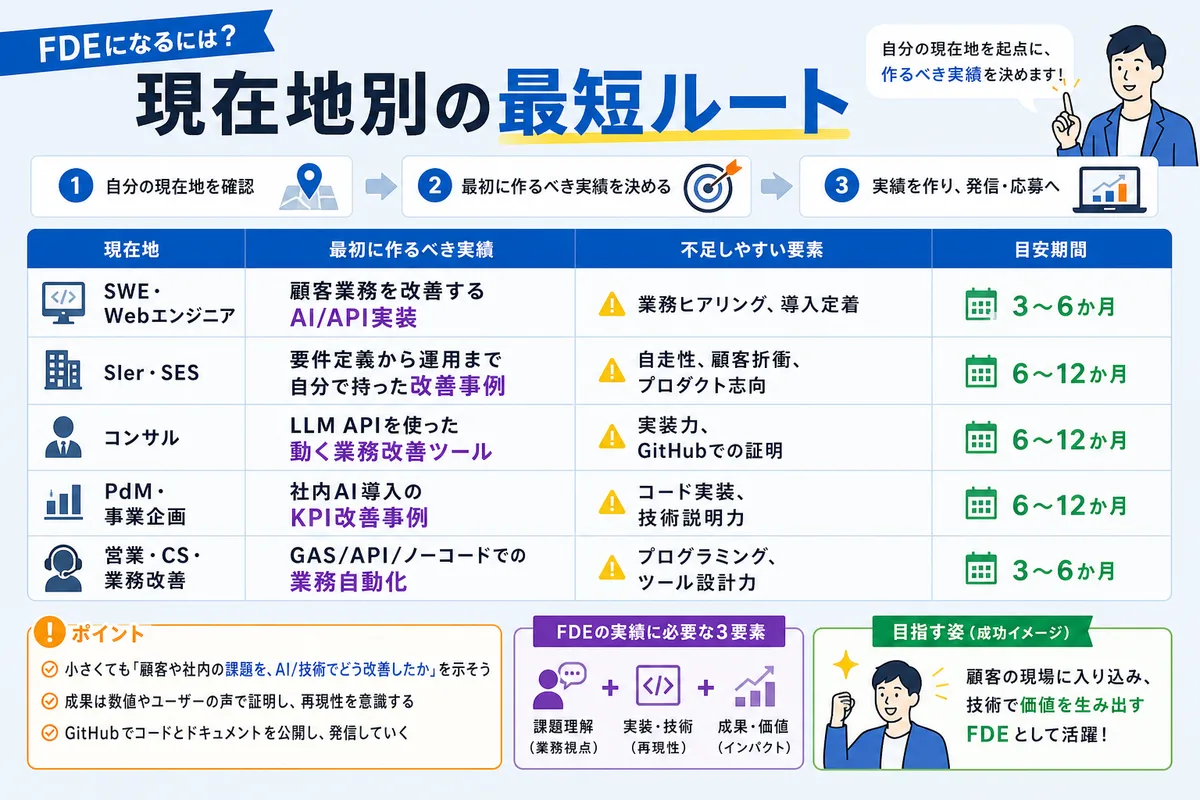 FDEになるには?現在地別の最短ルート