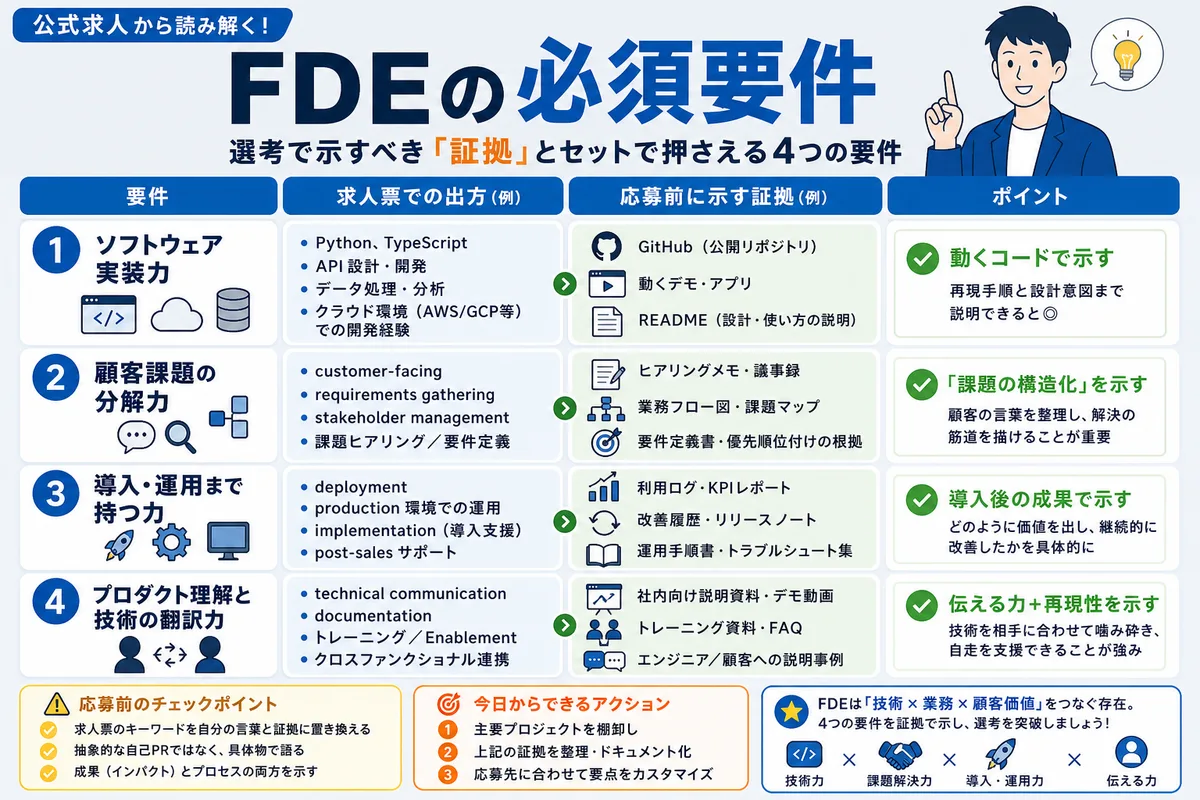 公式求人から見るFDEの必須要件