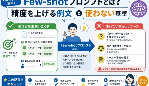 Few-shotプロンプトとは？精度を上げる例文と使わない基準
