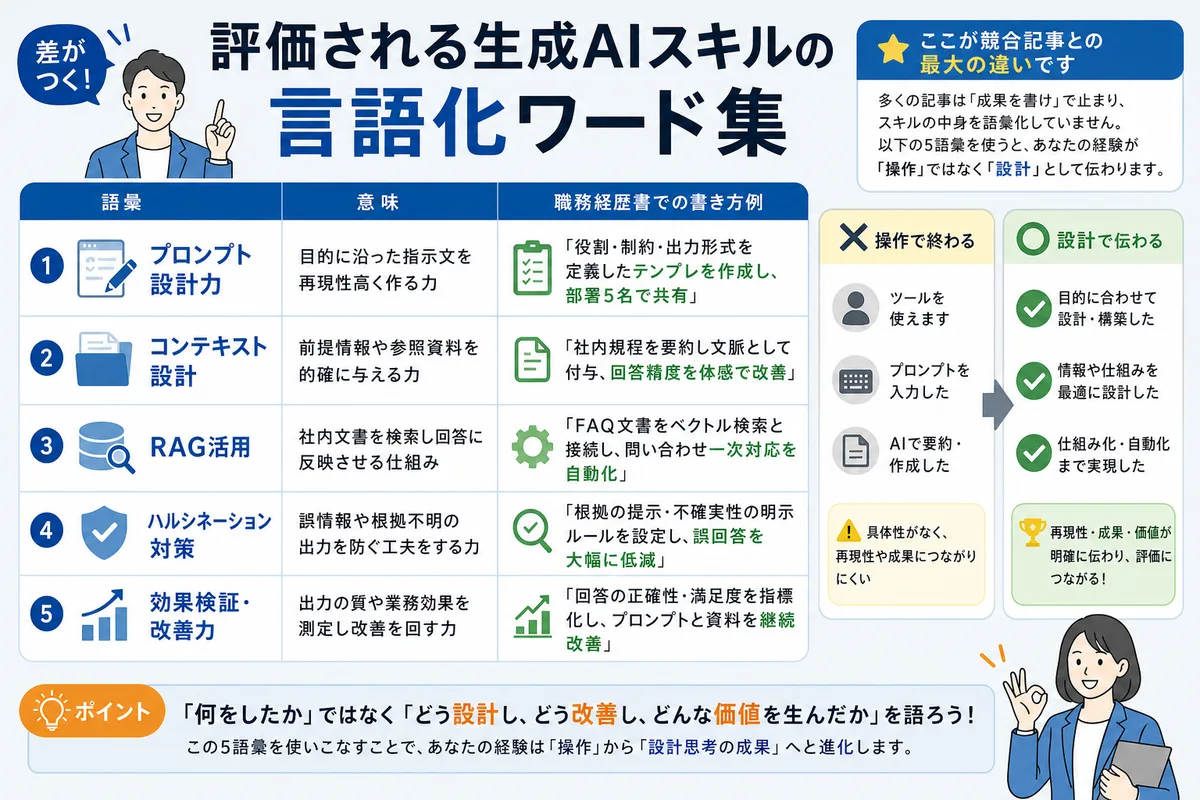 評価される生成AIスキルの言語化ワード集