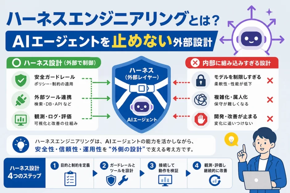 ハーネスエンジニアリングとは？AIエージェントを止めない外部設計