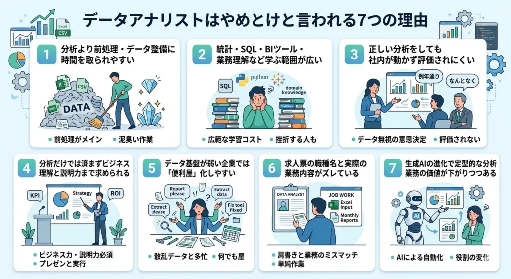 データアナリストはやめとけと言われる7つの理由