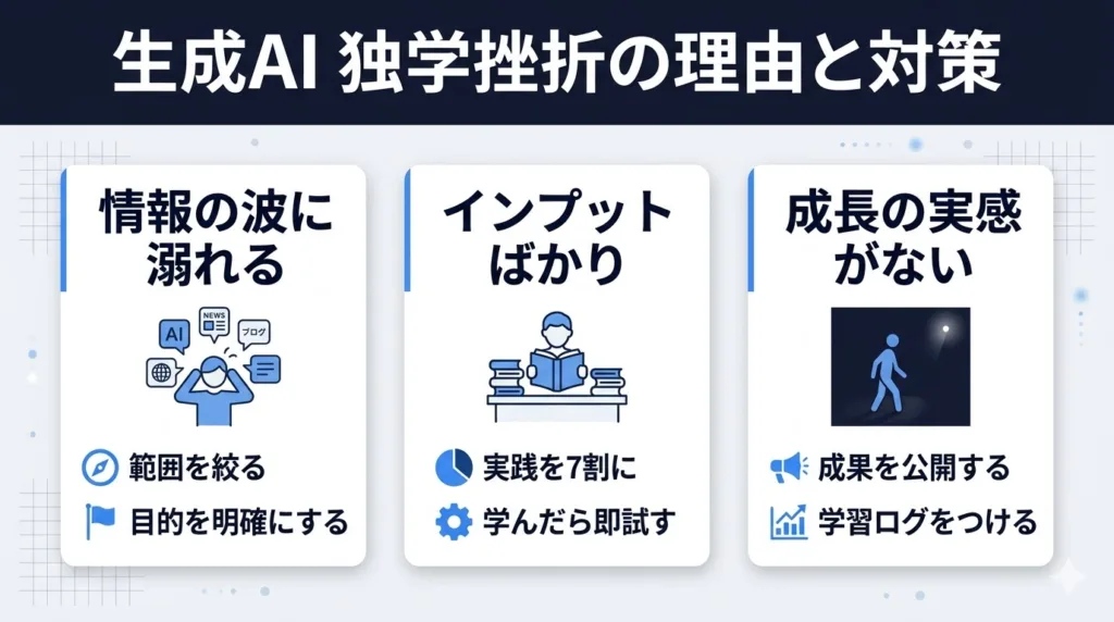 生成AIの独学で挫折しやすい理由と対策