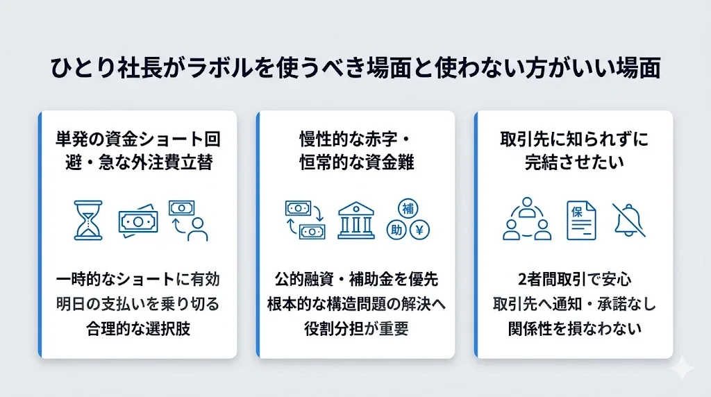 ひとり社長がラボルを使うべき場面と使わない方がいい場面