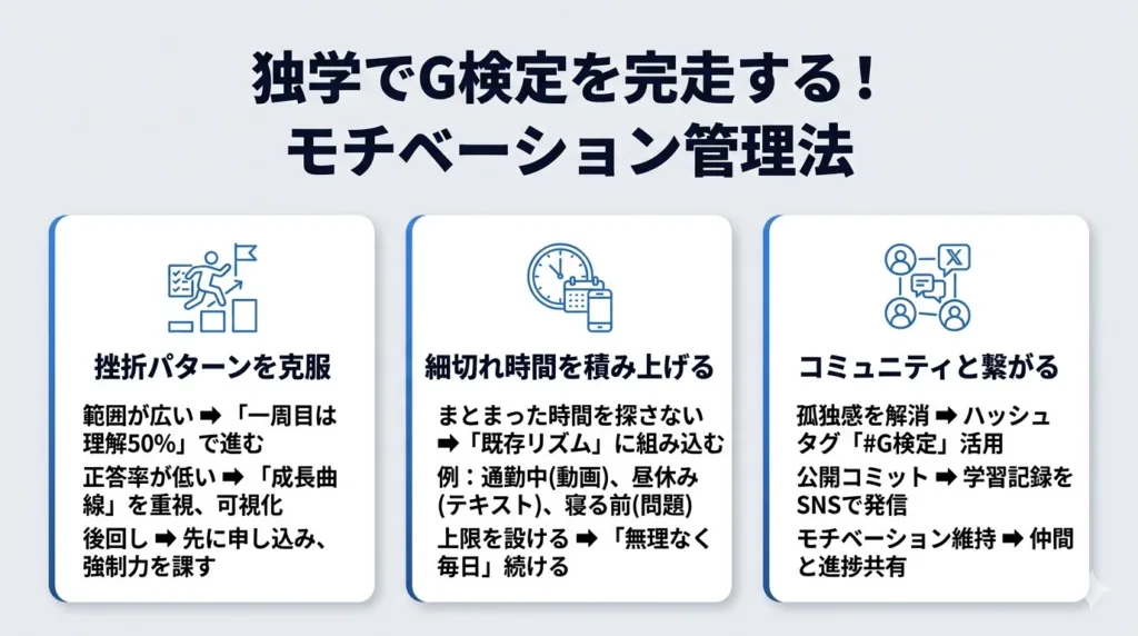 独学でG検定を最後まで続けるためのモチベーション管理法