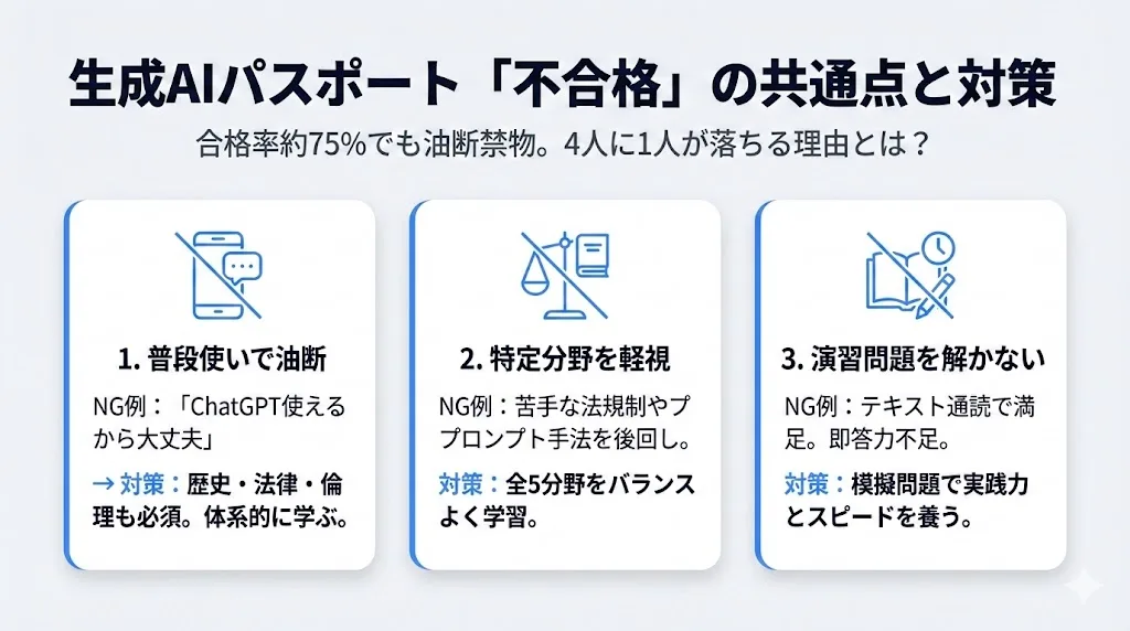 生成AIパスポートで不合格になる人の共通点と対策