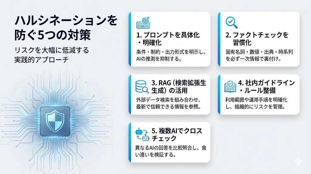 ハルシネーションを防ぐ5つの対策