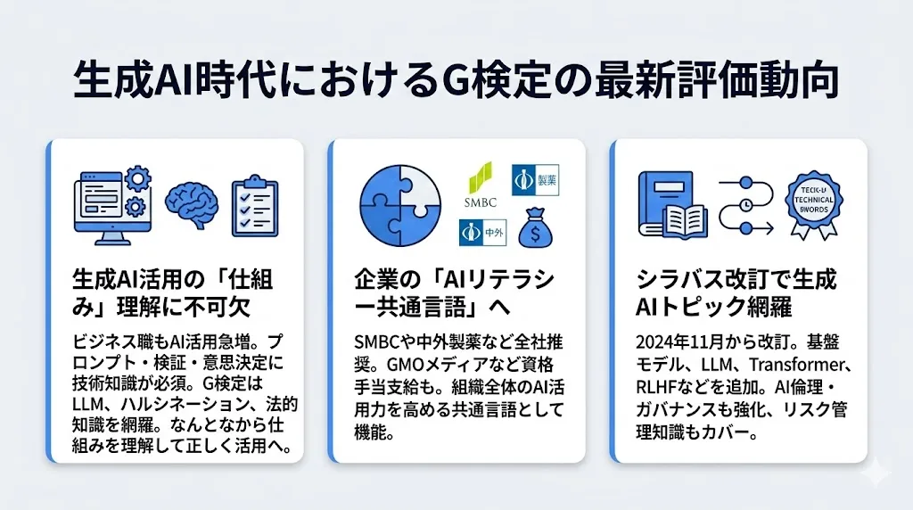 G検定は生成AI時代でも意味ないのか?最新の評価動向
