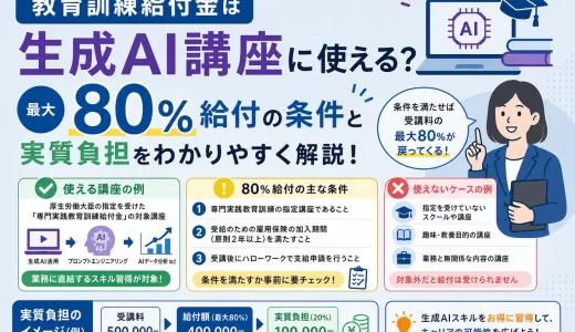 教育訓練給付金は生成AI講座に使える？80%給付の条件と実質負担