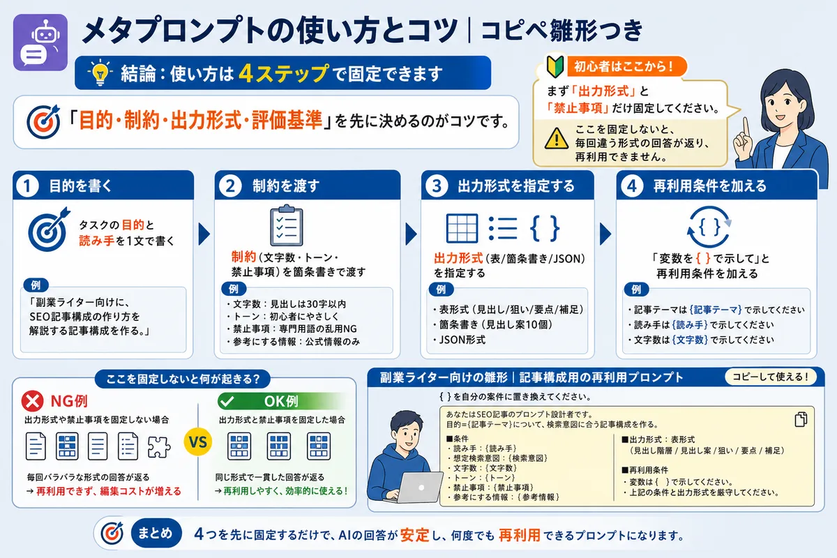 メタプロンプトの使い方とコツ｜コピペ雛形つき