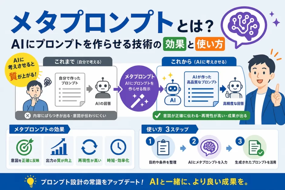メタプロンプトとは？AIにプロンプトを作らせる技術の効果と使い方