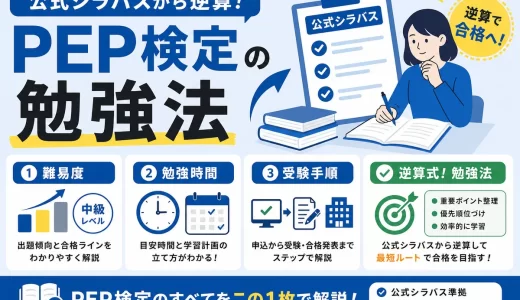 PEP検定の勉強法を公式シラバスから逆算｜難易度・勉強時間・受験手順を解説