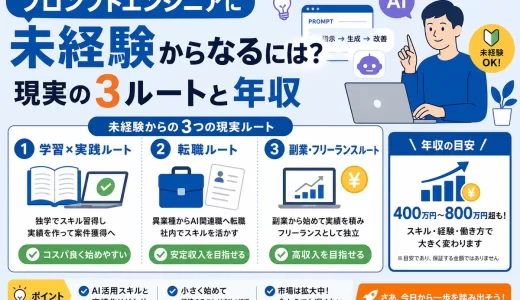 プロンプトエンジニアに未経験からなるには？現実の3ルートと年収