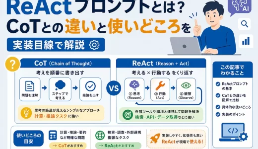 ReActプロンプトとは？CoTとの違いと使いどころを実装目線で解説