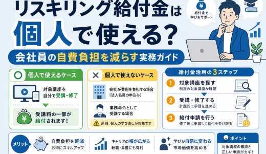 リスキリング給付金は個人で使える？会社員の自費負担を減らす実務ガイド