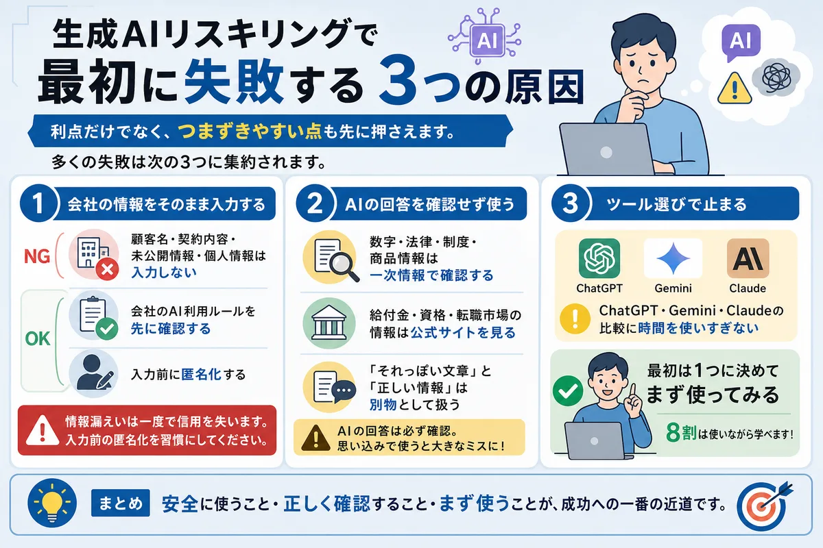 生成AIリスキリングで最初に失敗する3つの原因