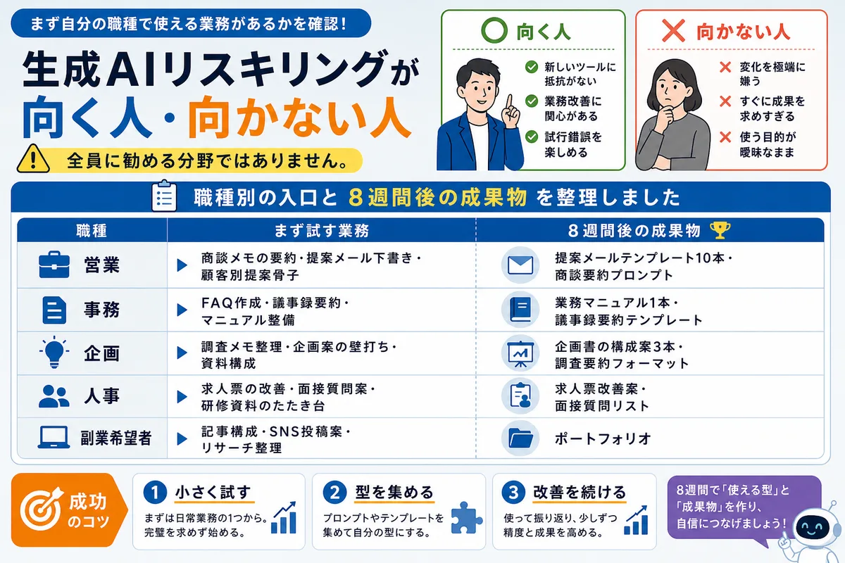 生成AIリスキリングが向く人・向かない人
