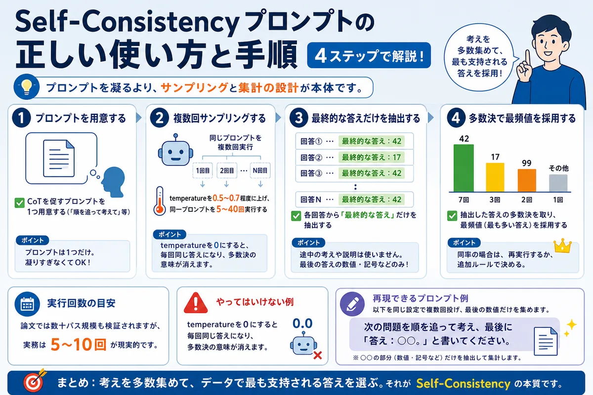 Self-Consistency プロンプトの正しい使い方と手順