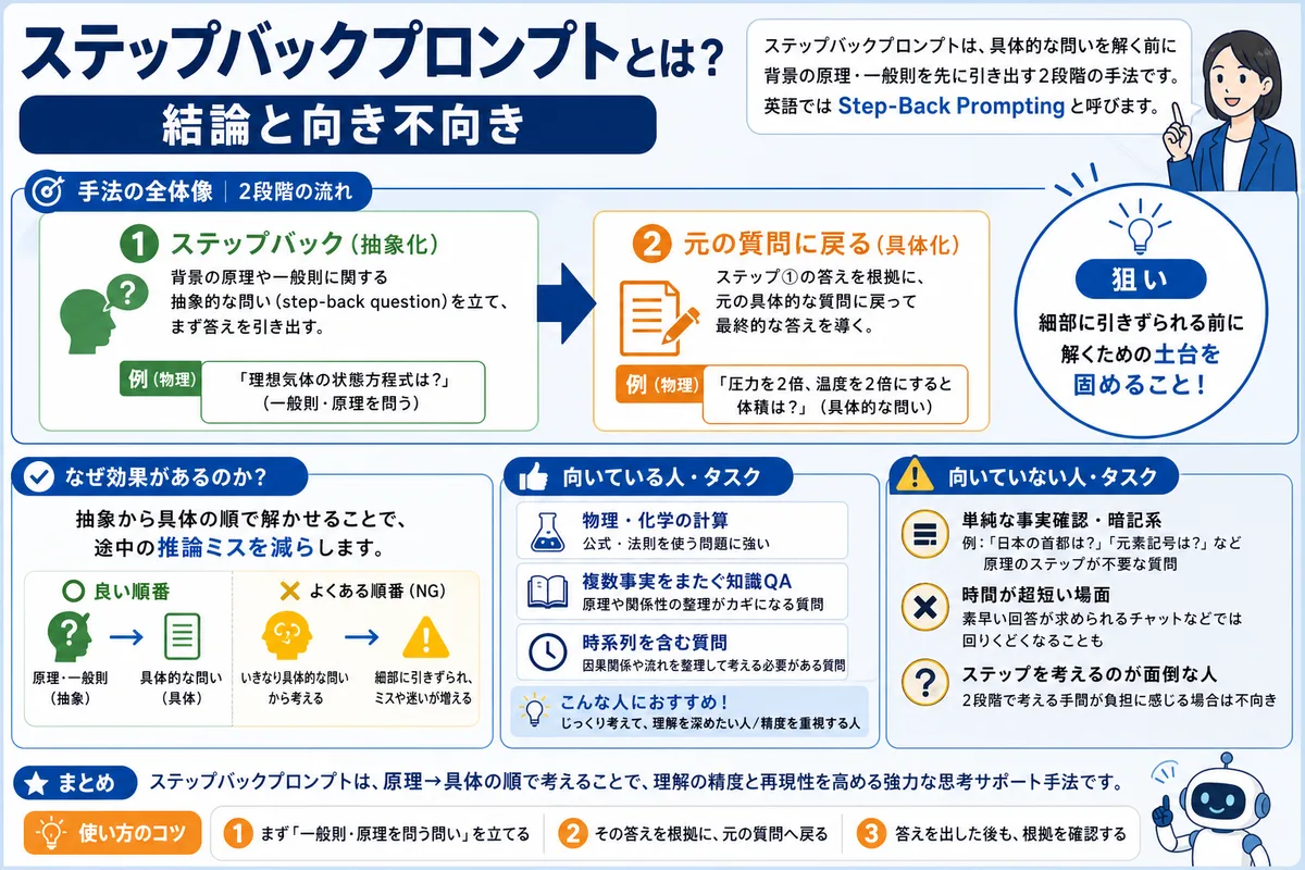 ステップバックプロンプトとは？結論と向き不向き