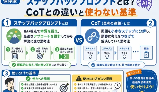 ステップバックプロンプトとは？CoTとの違いと使わない基準【保存版】