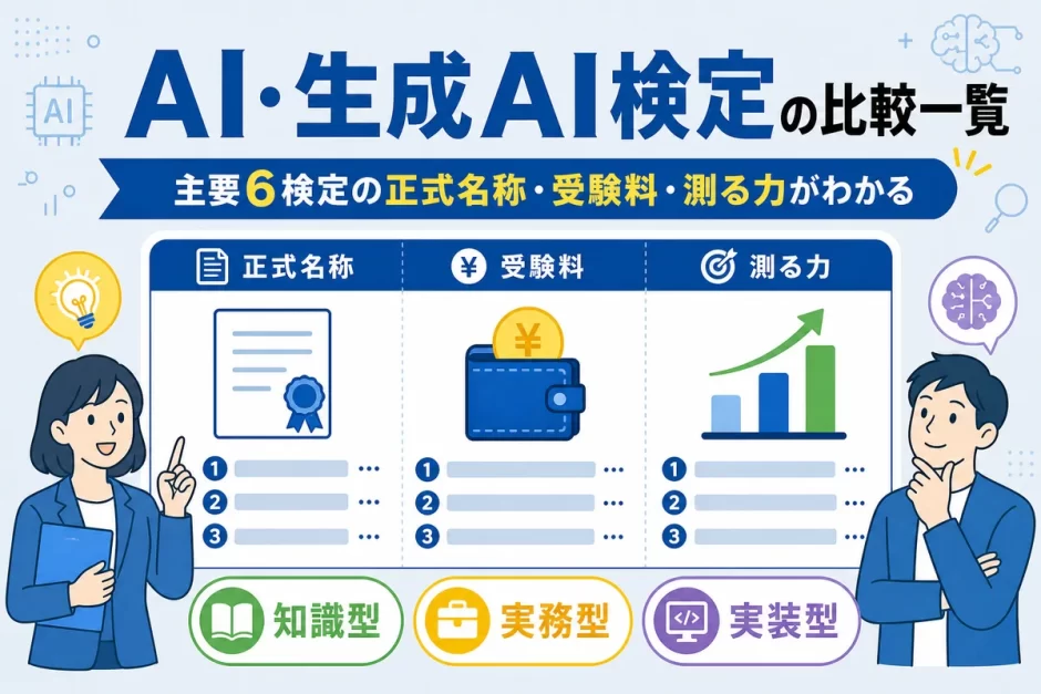 AI・生成AI検定の比較一覧