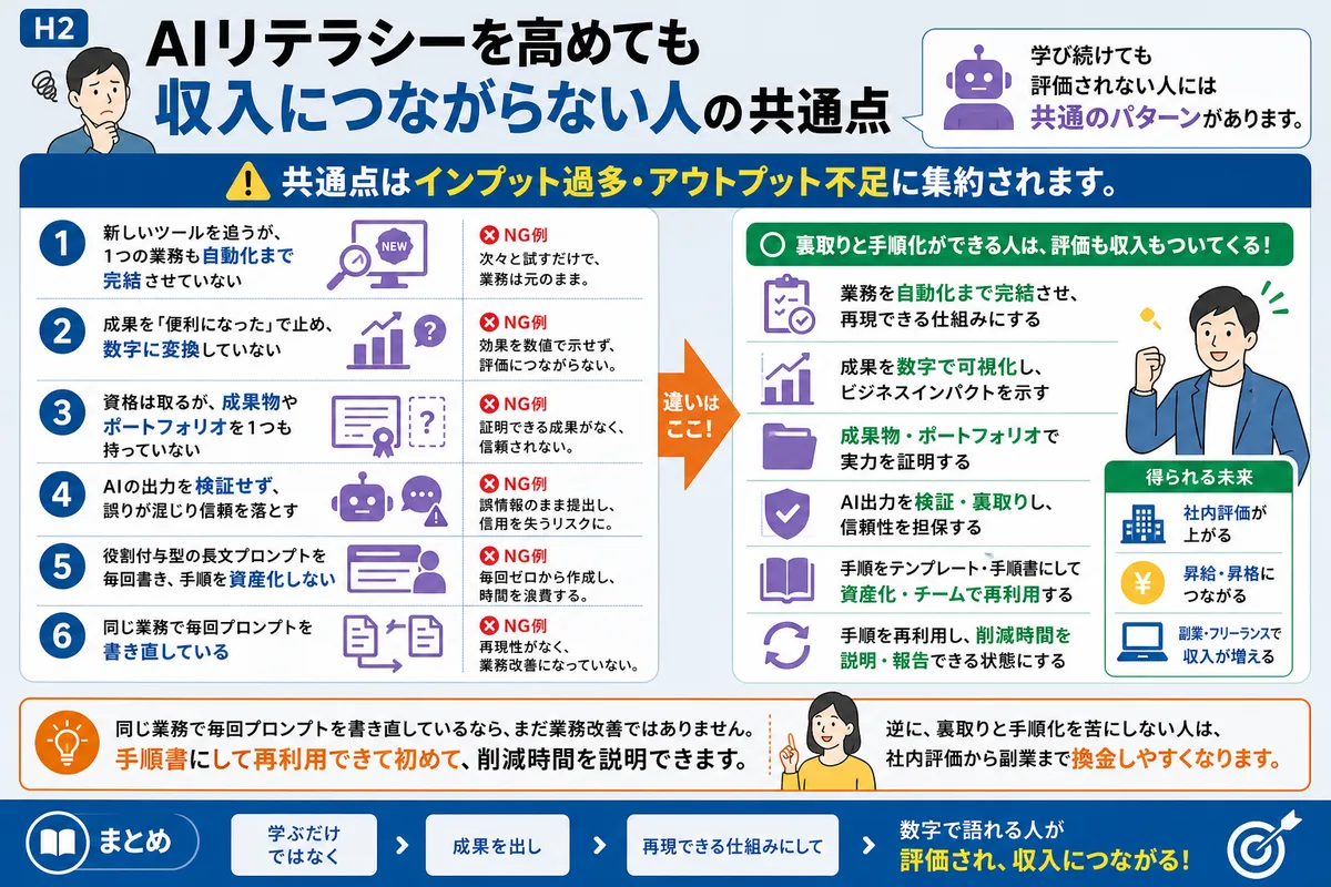 AIリテラシーを高めても収入につながらない人の共通点